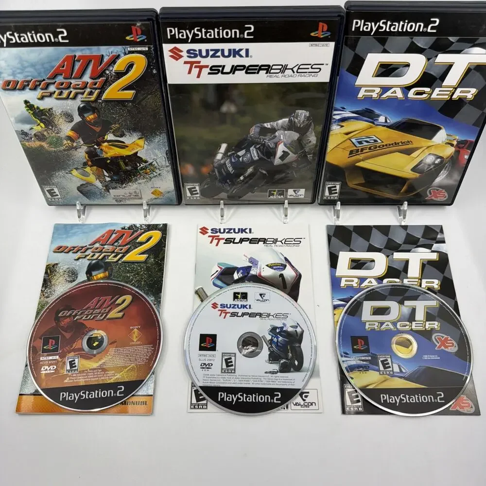 PS2 Racing Game Lot of 3 Suzuki Superbikes DT Racer ATV Offroad Fury 2 CIB